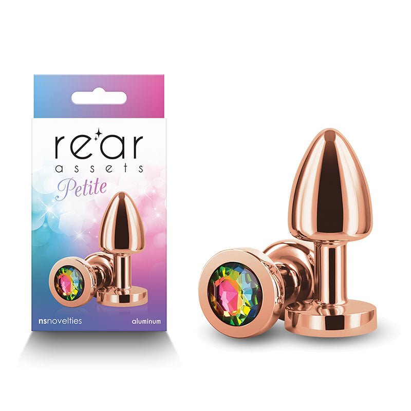 Rear Assets Petite - Rose Gold with Rainbow Gem - ANAL TOYS