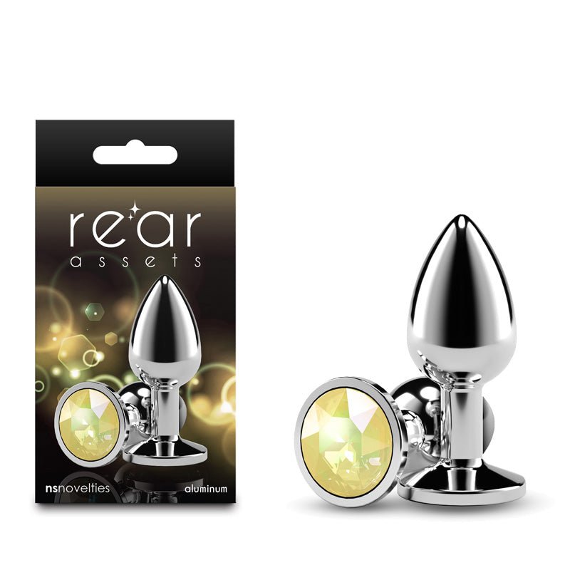 Rear Assets Silver Small Jewelry With Yellow Gem Accent - ANAL TOYS
