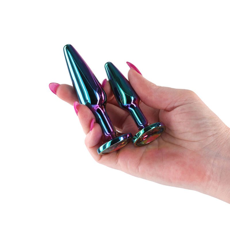 Rear Assets Tapered Trainer Kit - Metal Butt Plugs - Set of 2 Sizes - ANAL TOYS