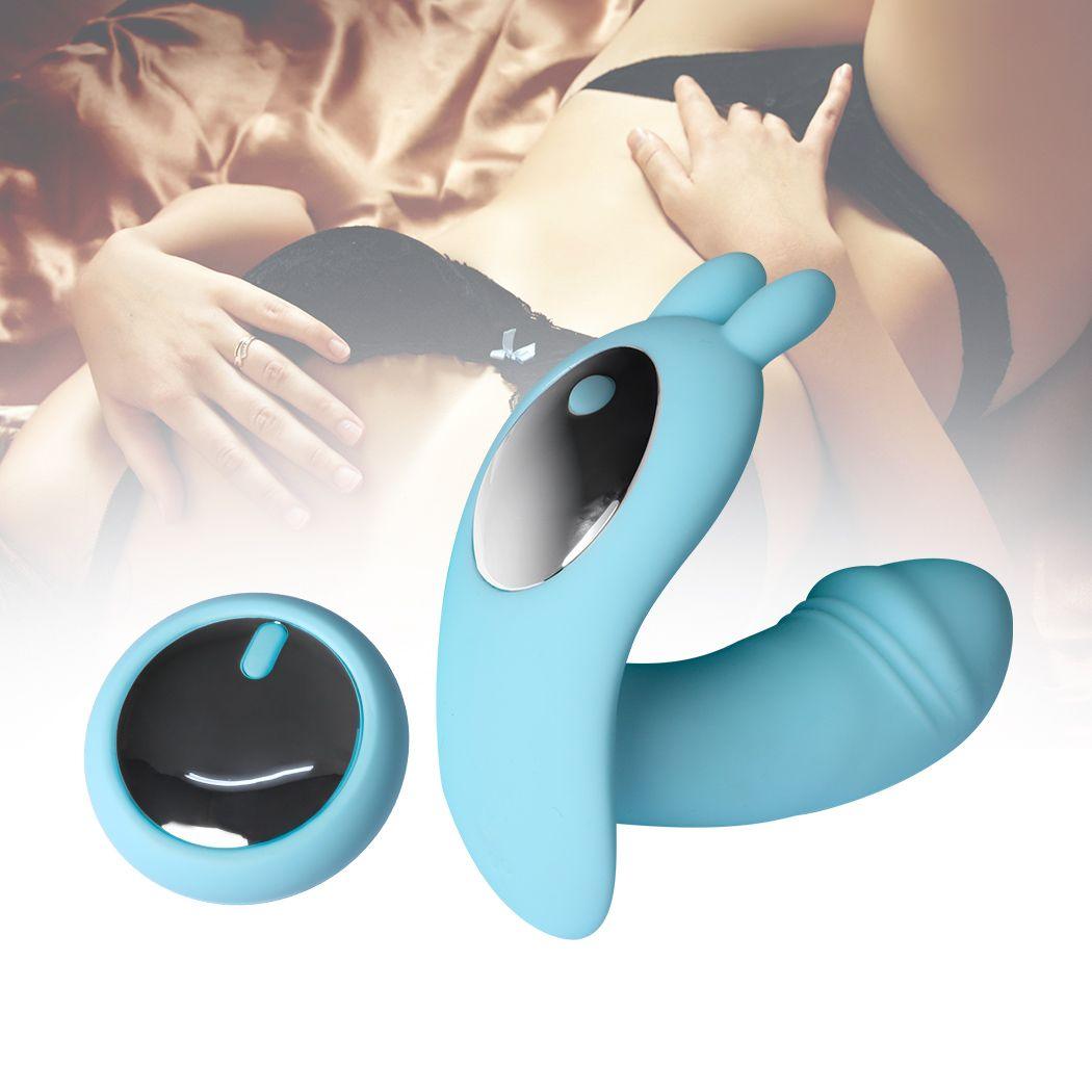 Rechargeable Rabbit Vibrator Wireless Control Blue - Naughty by Nature Adult Store