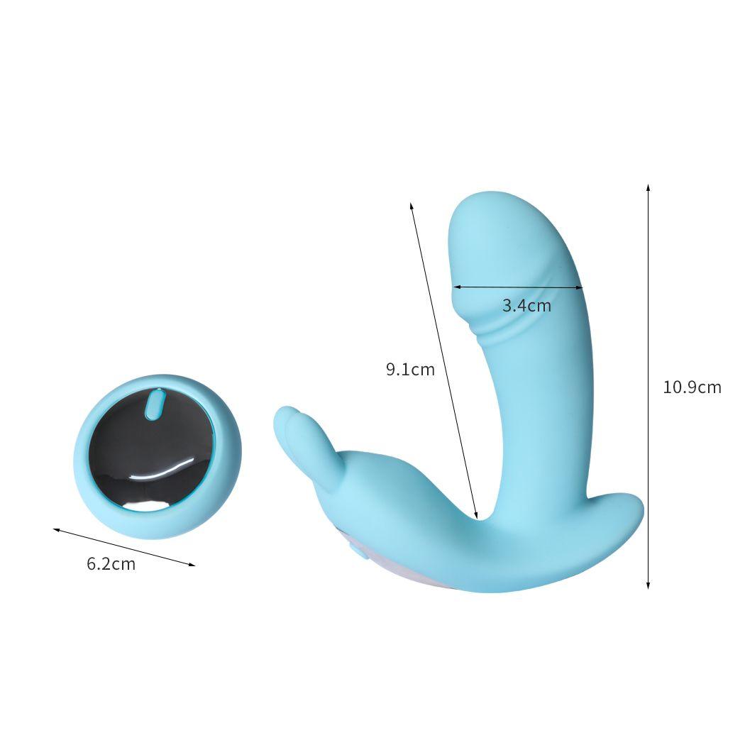 Rechargeable Rabbit Vibrator Wireless Control Blue - Naughty by Nature Adult Store