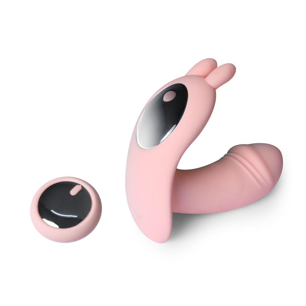 Rechargeable Rabbit Vibrator Wireless Control Pink - Sex Toys