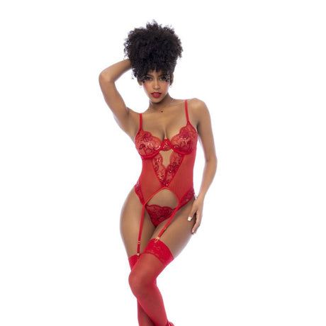 Red 2 Pc Set w/ Matching Thong - Naughty by Nature Adult Store