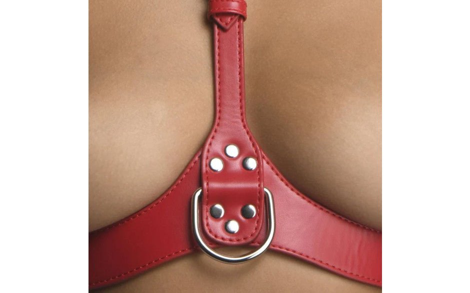Red Female Chest Harness S/M - Adult Toys