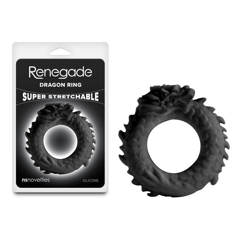 Renegade Dragon Ring Black Cock Ring For Extended Pleasure - COCK RINGS