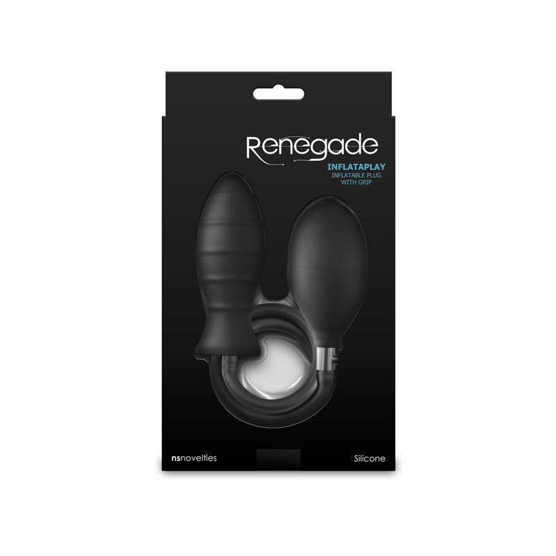 Renegade InflataPlay - Black 10.5 cm Inflatable Butt Plug - ANAL TOYS
