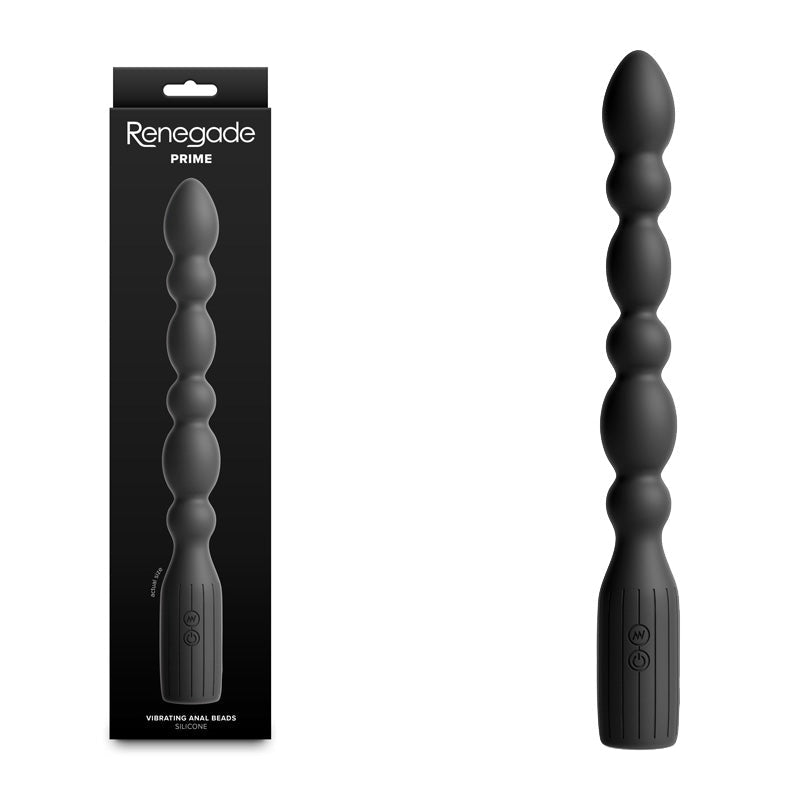 Renegade Prime Black USB Rechargeable Vibrating Anal Beads 28.8 cm - ANAL TOYS
