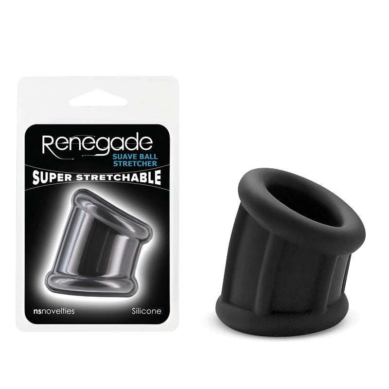 Renegade Suave Ball Stretcher - Black Ball Stretcher - COCK RINGS