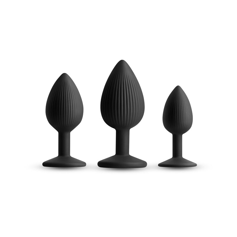 Renegade Triple Ace Kit - Black Butt Plugs - Set of 3 Sizes - ANAL TOYS