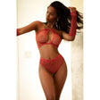 Rhinestone 3 Pc Halter Ensemble Set Red - Lingerie - Naughty by Nature Adult Store
