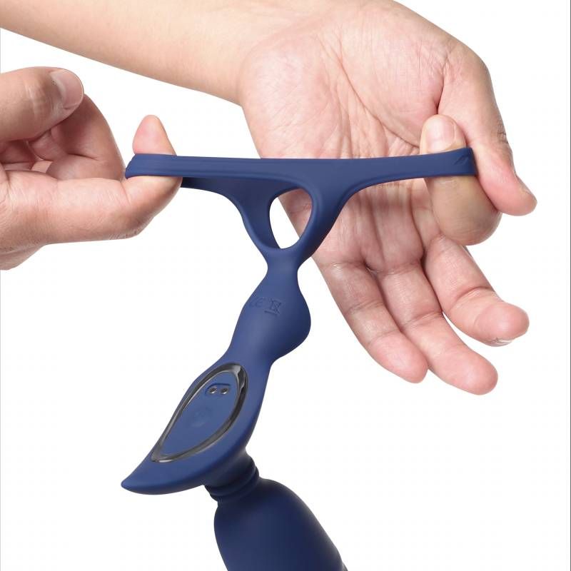 Ring'n'Rear Dual Thrusting Anal Probe with Cockring and Remote - Adult Toys