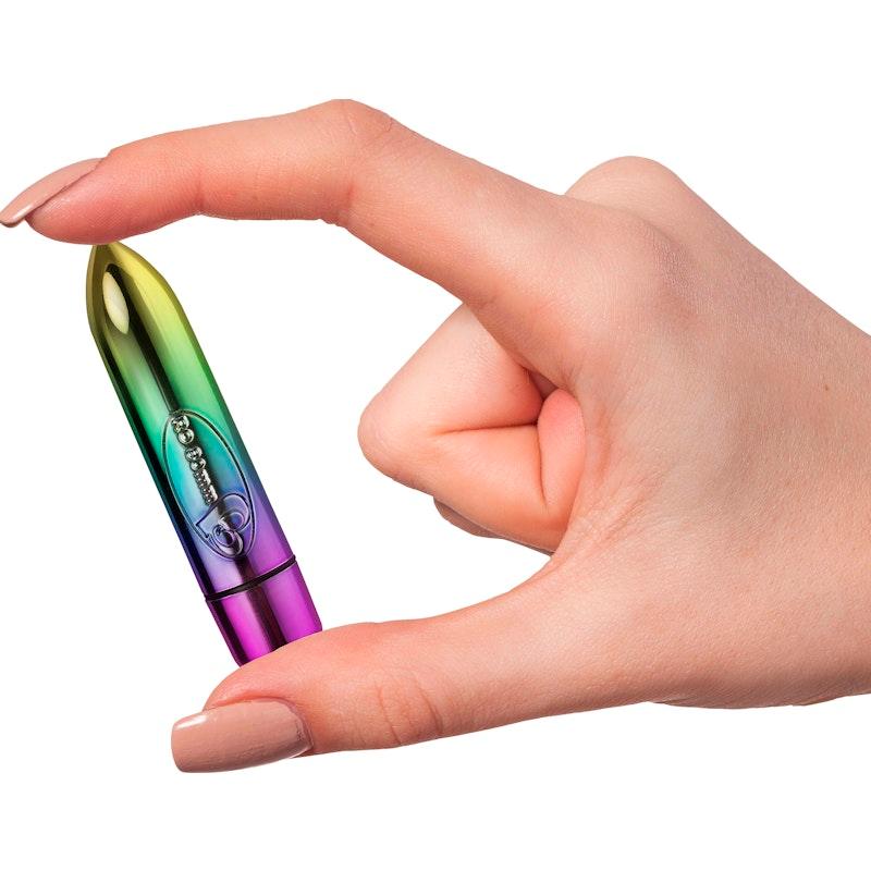 RO - 80mm 7 Speed Rainbow Vibrating Bullet - Adult Toys