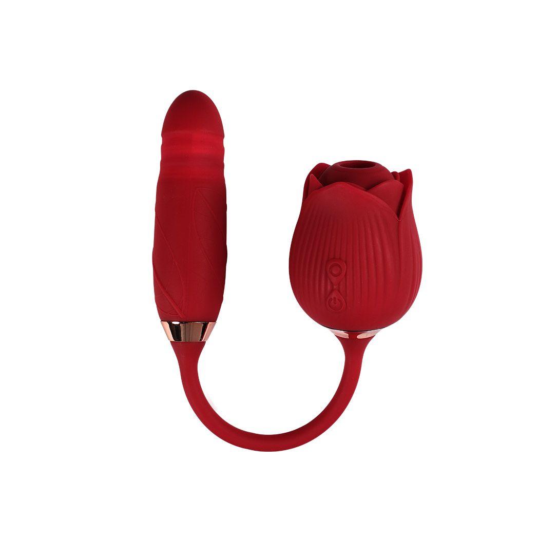 Rose Vibrator Sucking Thrusting Dildo - Naughty by Nature Adult Store