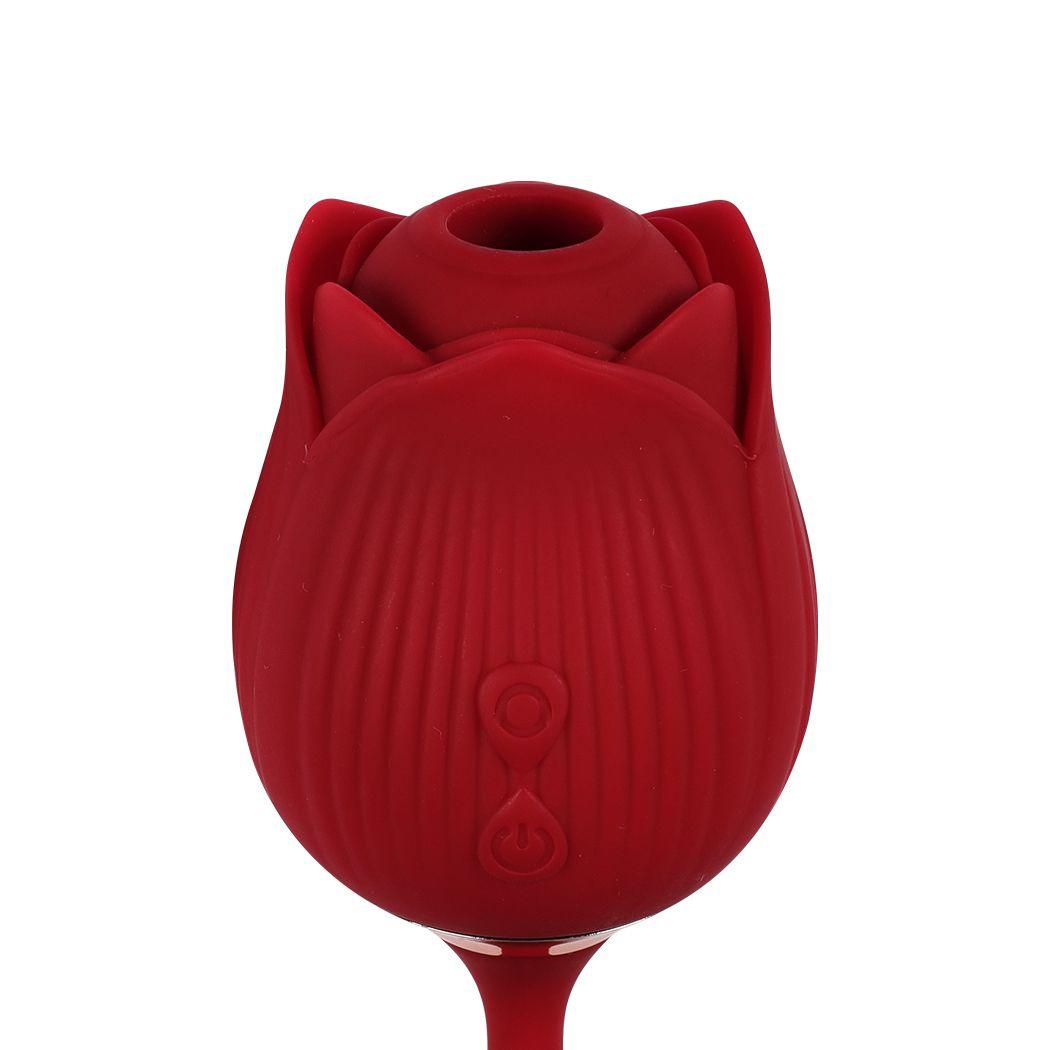 Rose Vibrator Sucking Thrusting Dildo - Naughty by Nature Adult Store