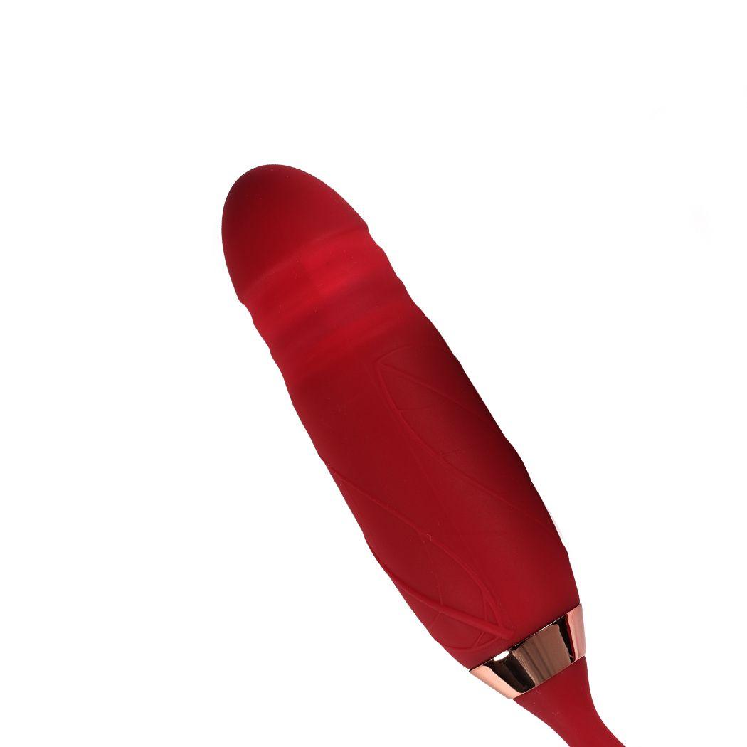 Rose Vibrator Sucking Thrusting Dildo - Sex Toys