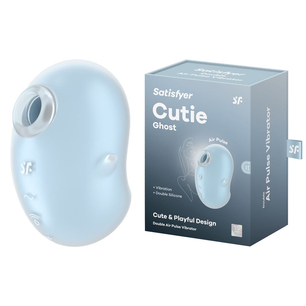 Satisfyer Cutie Ghost - Blue - Blue USB Rechargeable Air Pulse Stimulator - AIR PULSATION - PREMIUM
