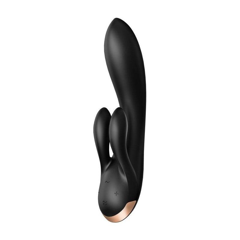 Satisfyer Double Flex App Rabbit Vibrator Black - Adult Toys