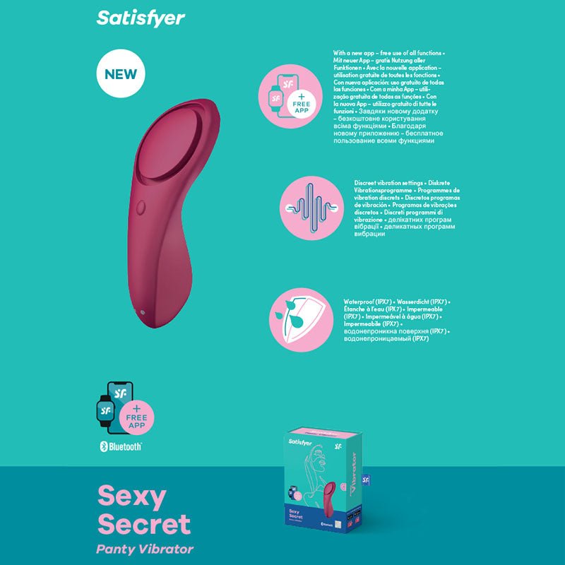 Satisfyer Sexy Secret - App Contolled USB - Rechargeable Panty Vibrator - STIMULATORS - PREMIUM