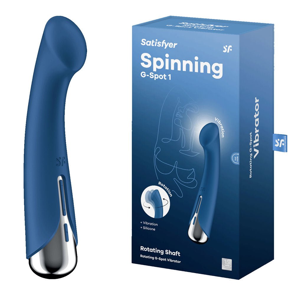 Satisfyer Spinning G - Spot 1 - Blue - Blue 16.5 cm USB Rechargeable Rotating Vibrator - VIBRATORS - PREMIUM