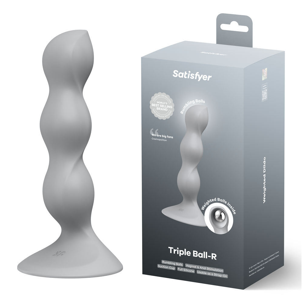 Satisfyer Triple Ball - R - Grey - Grey Beaded Anal Plug - Naughty by Nature Adult Store