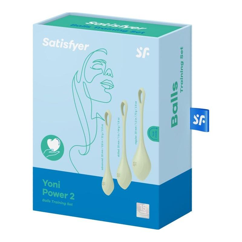 Satisfyer Yoni Power Balls 2 Green 3 Pc Set - Adult Toys