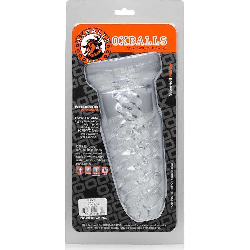 ScrewD Super Squish Corkscrew Jackoff Toy Clear - Naughty by Nature Adult Store