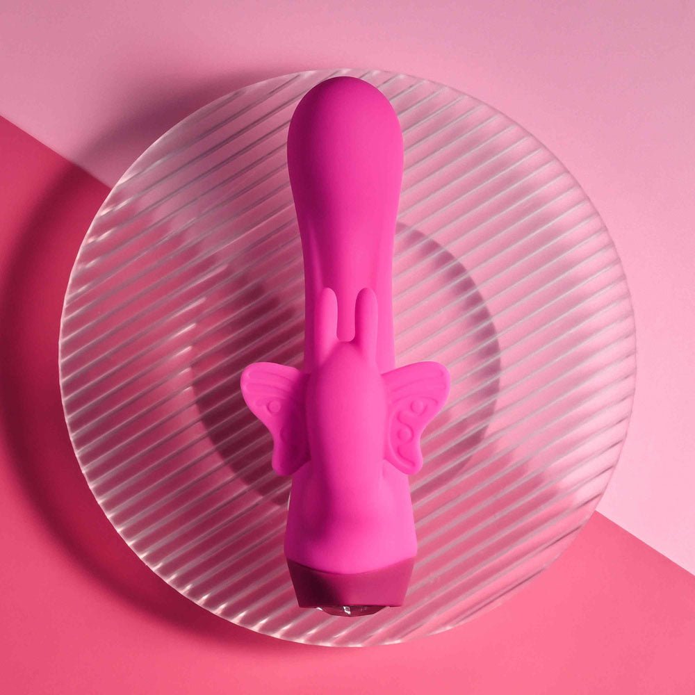 Selopa BUTTERFLY LOVE - Pink 13.8 cm USB Rechargeable Butterfly Vibrator - VIBRATORS