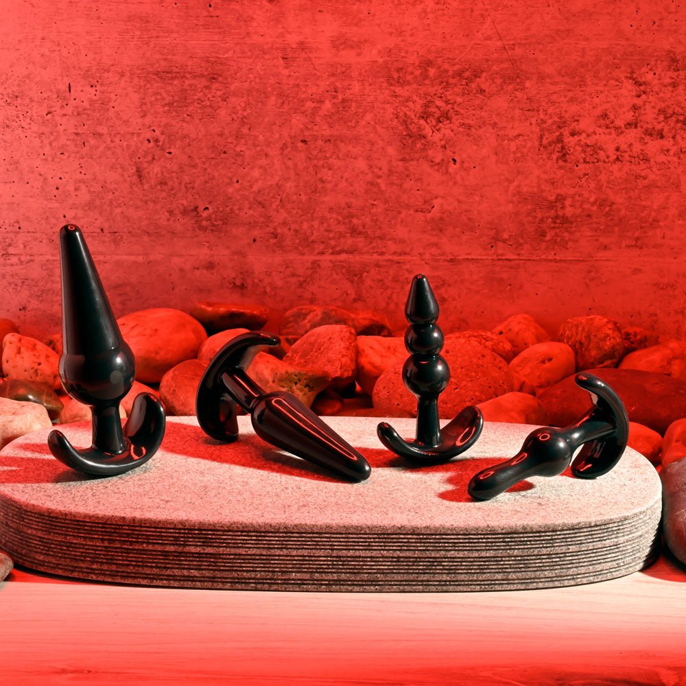 Selopa INTRO TO PLUGS - Black Butt Plugs - Set of 4 - ANAL TOYS