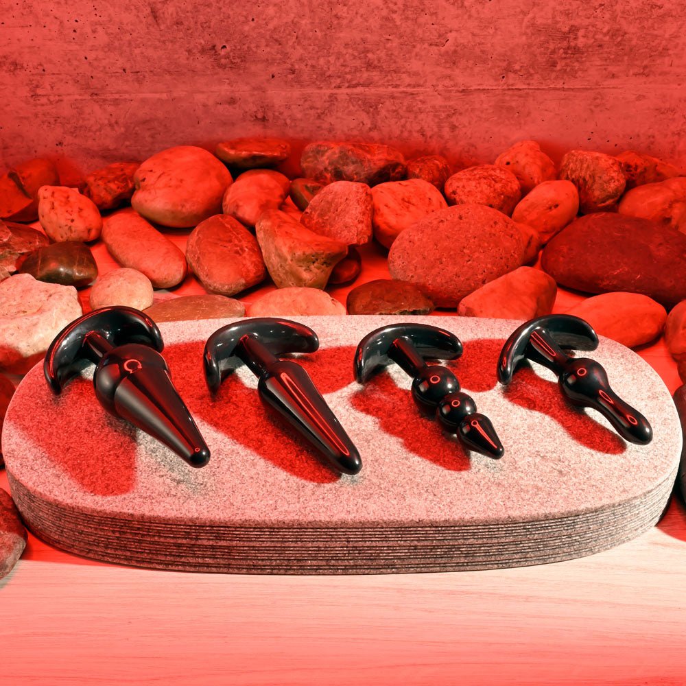 Selopa INTRO TO PLUGS - Black Butt Plugs - Set of 4 - ANAL TOYS