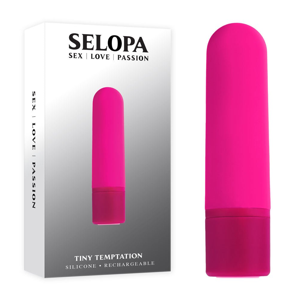 Selopa TINY TEMPTATION - Pink 9.2 cm USB Rechargeable Bullet - BULLETS & EGGS