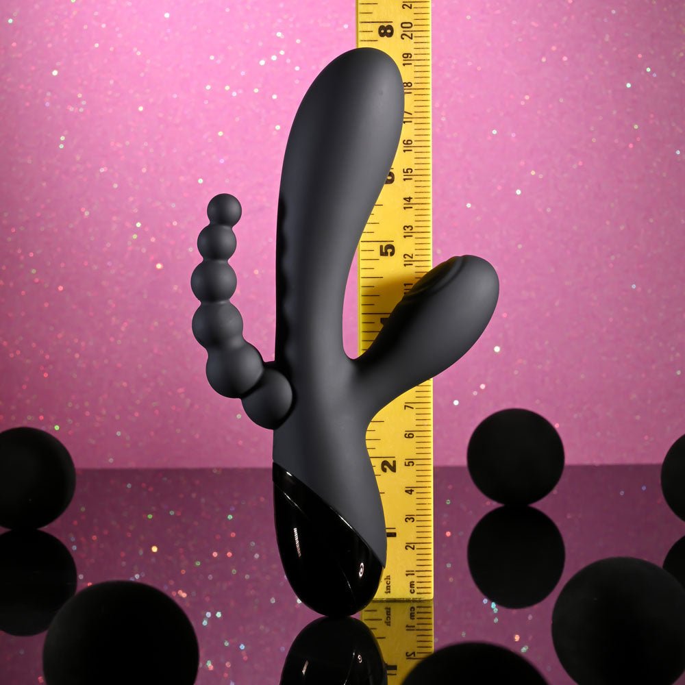 Selopa Triple Aces Black 19.7 cm Triple Stimulator Vibrator - VIBRATORS