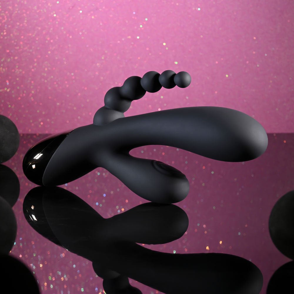 Selopa Triple Aces Black 19.7 cm Triple Stimulator Vibrator - VIBRATORS