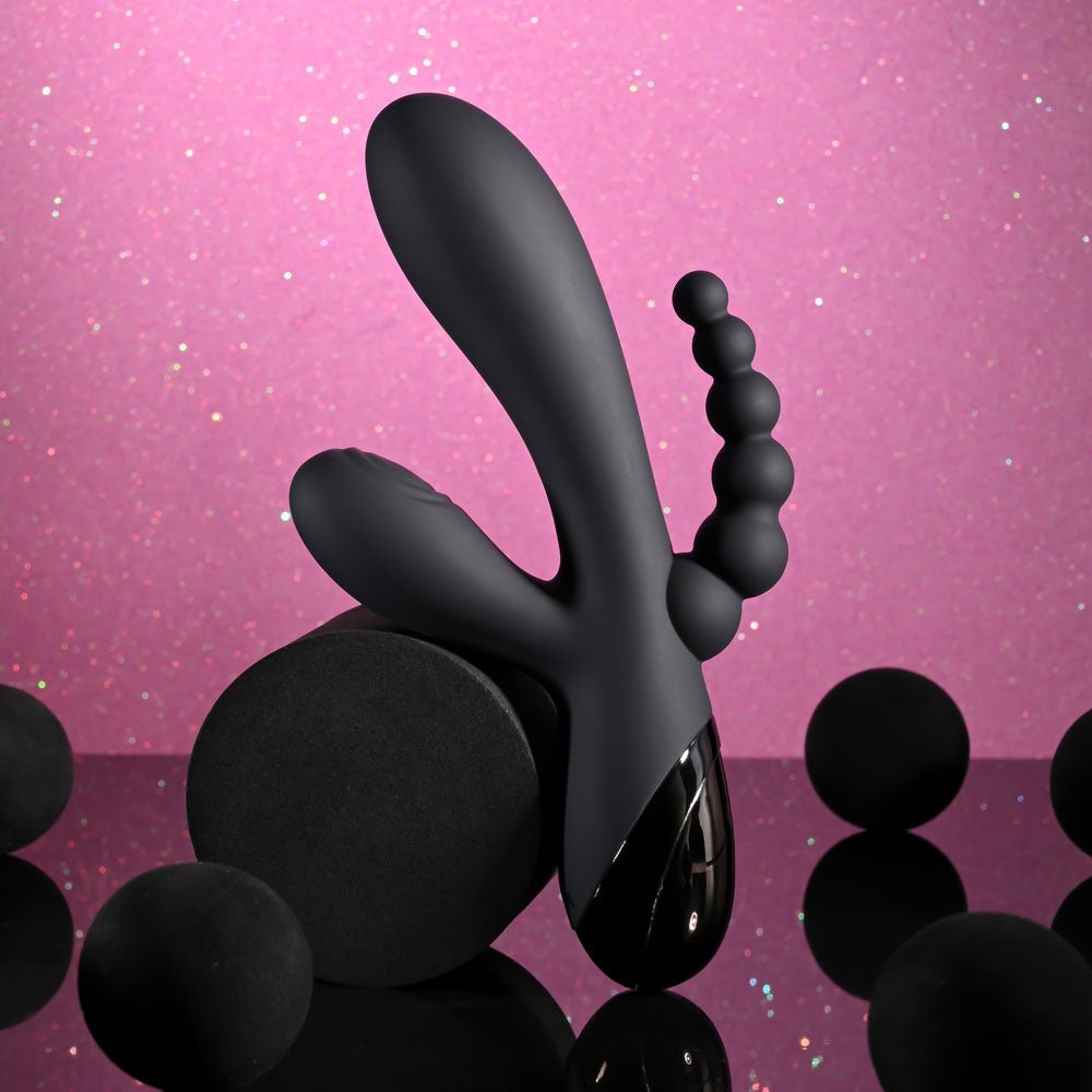 Selopa Triple Aces Black 19.7 cm Triple Stimulator Vibrator - VIBRATORS