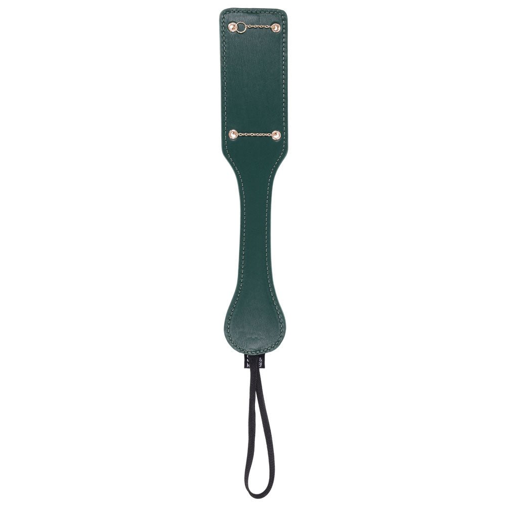 Sex And Mischief Indica Chain Impressions Paddle In Green And Gold - BONDAGE - TOYS