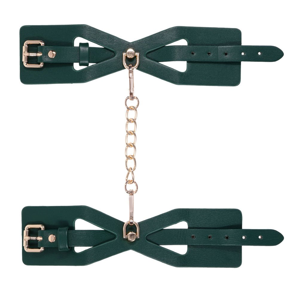 Sex And Mischief Indica Cutout Cuffs Green Gold Restraints - BONDAGE - TOYS