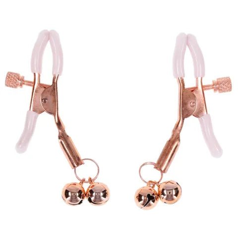 Sex And Mischief Peaches N CreaMe Bell Nipple Clamps Set Of 2 - BONDAGE - TOYS