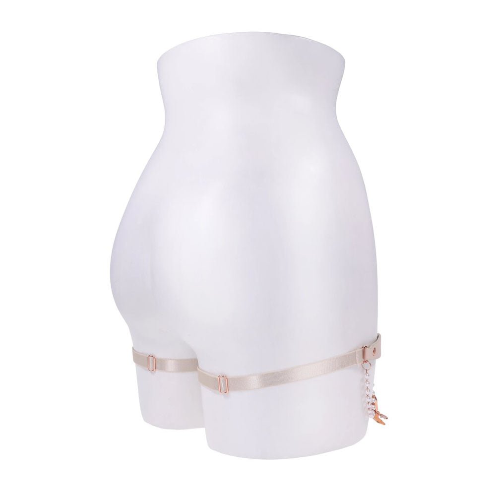 Sex And Mischief Pearl Garters Set Of 2 In Peach And Rose Gold - BONDAGE - TOYS