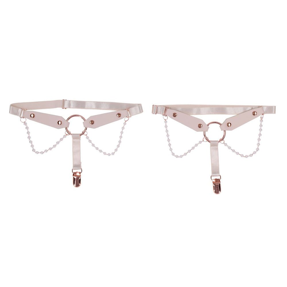 Sex And Mischief Pearl Garters Set Of 2 In Peach And Rose Gold - BONDAGE - TOYS