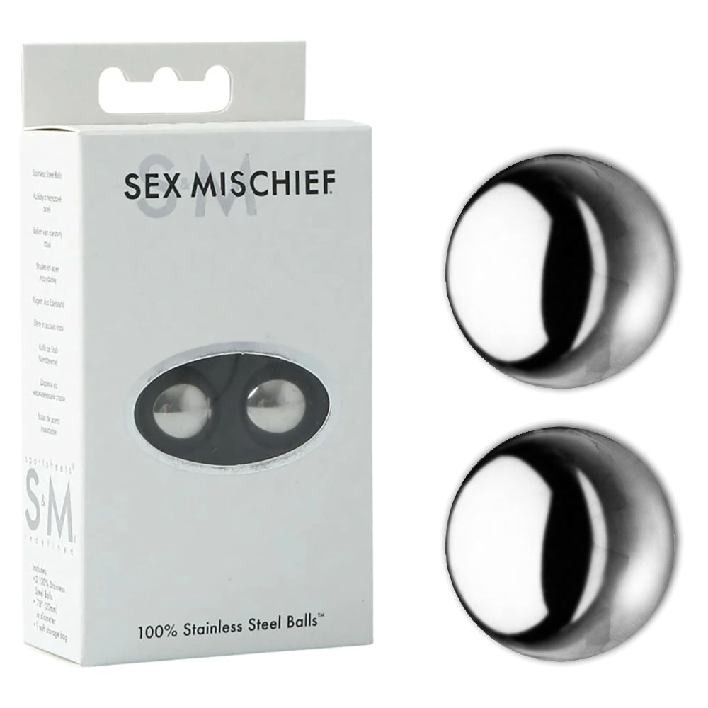 Sex & Mischief 100% Stainless Steel Balls - Stainless Steel Ben Wa Balls - KEGEL TOYS