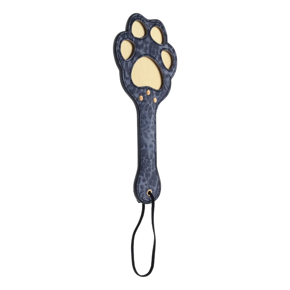 Sex & Mischief Cougar Paw Paddle - Navy Blue/Gold Spanking Paddle - BONDAGE - TOYS