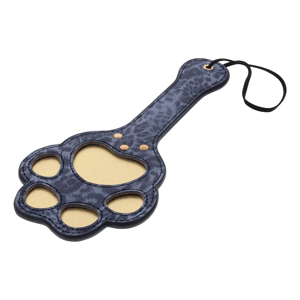 Sex & Mischief Cougar Paw Paddle - Navy Blue/Gold Spanking Paddle - BONDAGE - TOYS