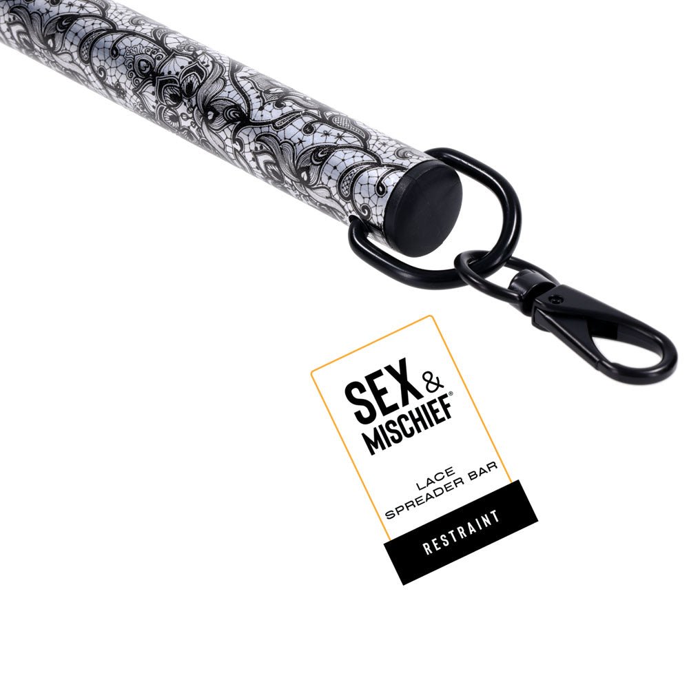 Sex & Mischief Lace Spreader Bar - Aluminium Restraint Bar - BONDAGE - TOYS