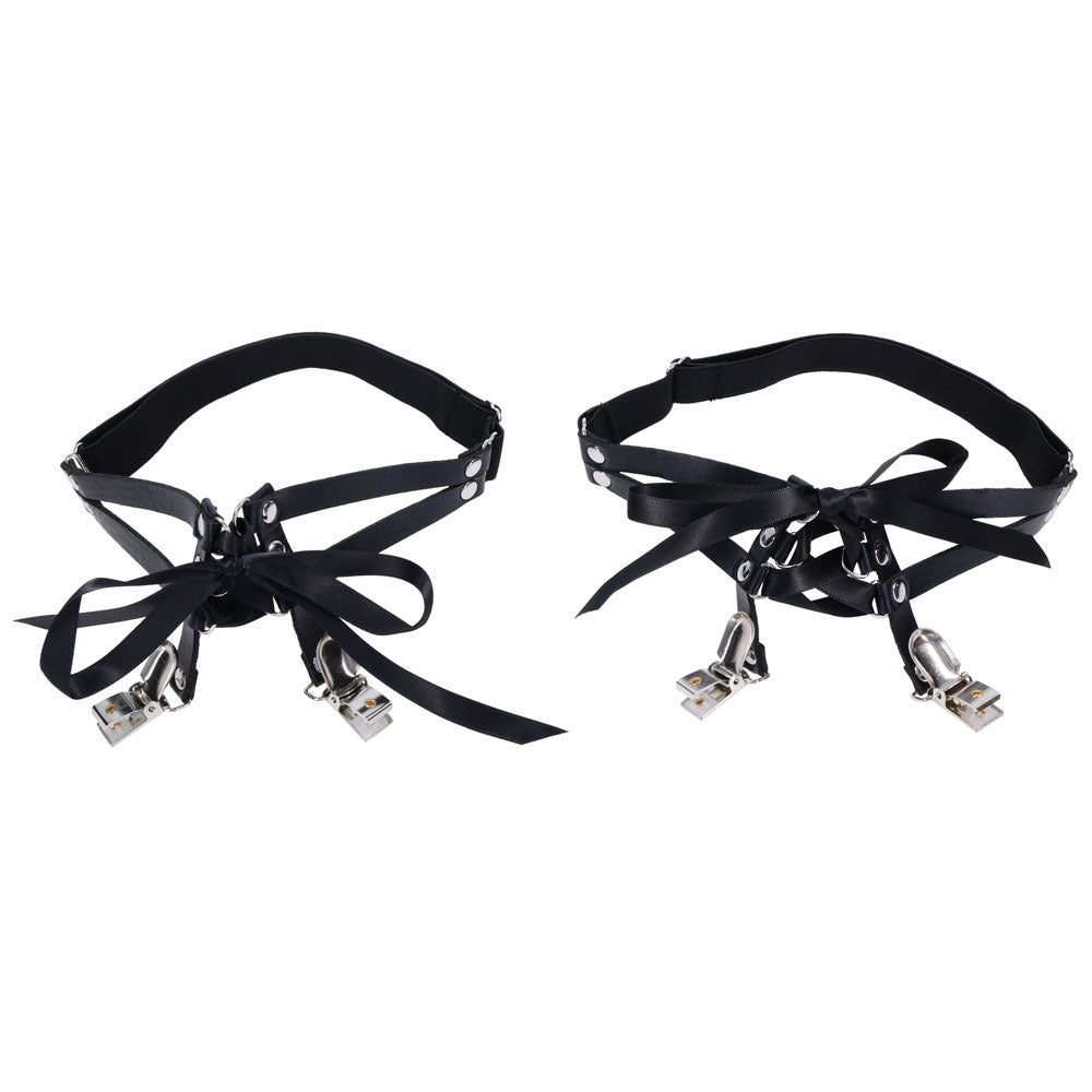 Sex & Mischief Laced Up Garters - Black Garters - BONDAGE - TOYS