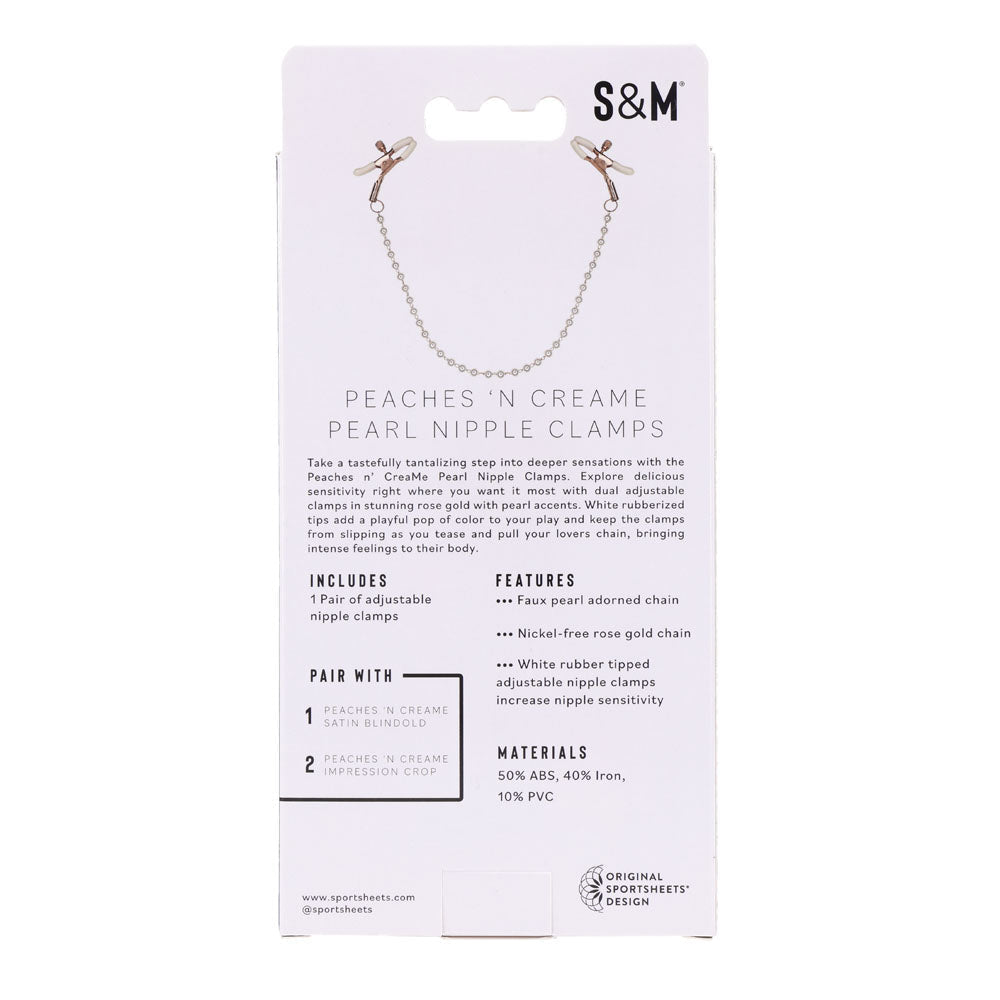 Sex & Mischief Peaches n CreaMe Pearl Nipple Clamps - BONDAGE - TOYS