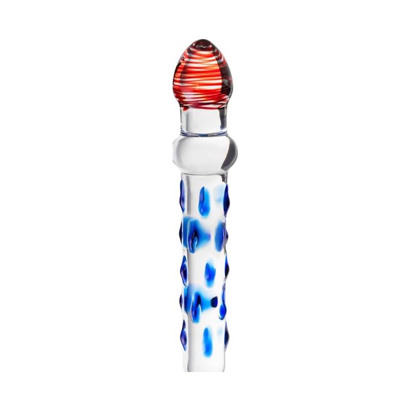 Sexus Glass Dildo Blue/Red 20 cm - Adult Toys
