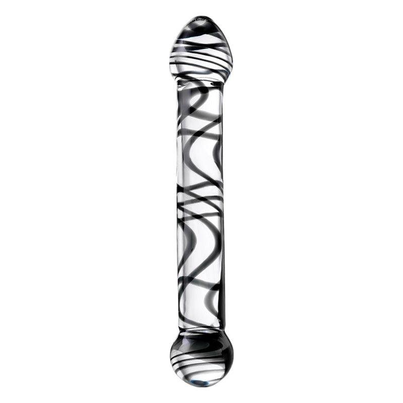 Sexus Glass Dildo Duo Black Swirl 20.5cm - Naughty by Nature Adult Store