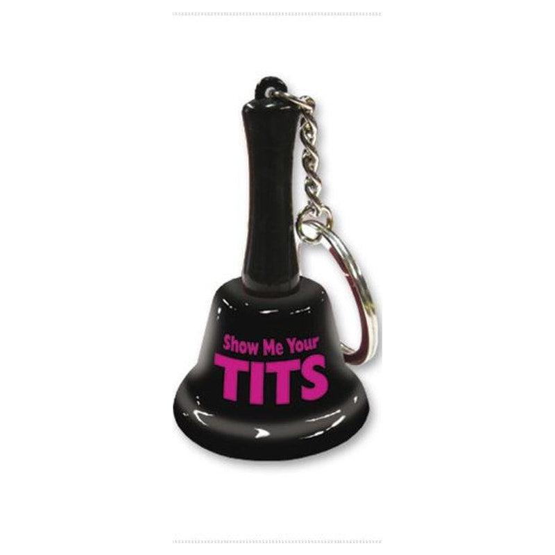 Show Me Your Tits Mini Bell Keychain - Adult Toys