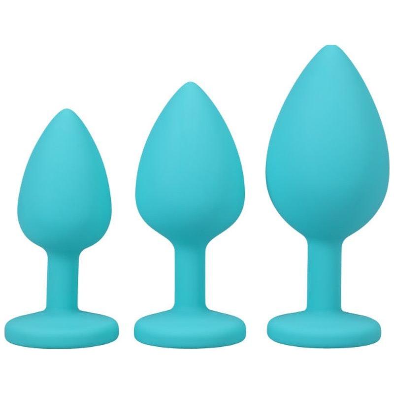 Silicone Anal Trainer Set 3 Pc Teal - Adult Toys