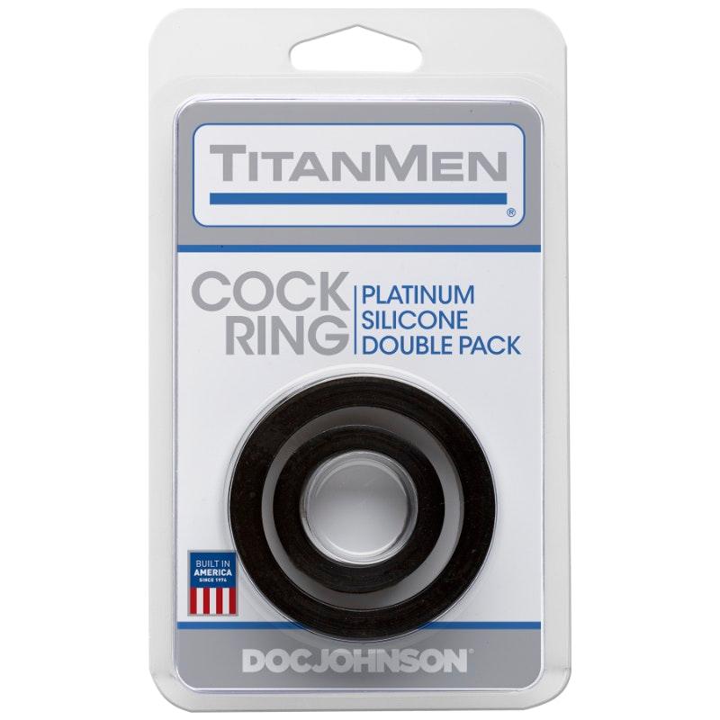 Silicone Cock Rings Double Pk Black - Adult Toys