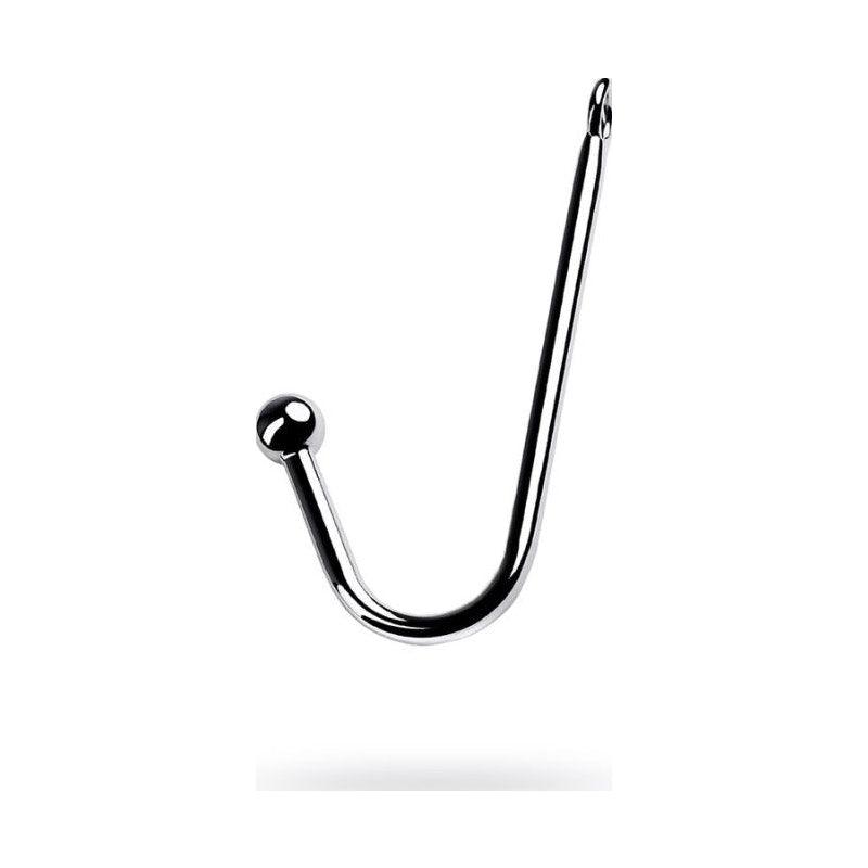 Silver Metal Anal Hook w Ball - Adult Toys